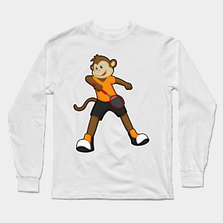 Monkey as Tennis player with Tennis racket Long Sleeve T-Shirt